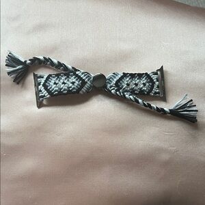 Black and White Woven Watch Band